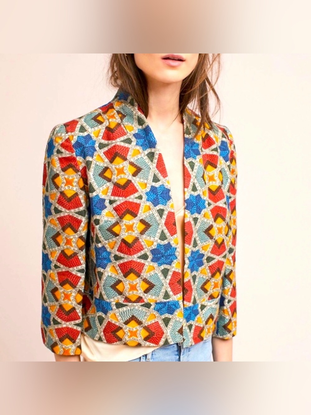 Anthropologie Bl_nk London Tazia Geometric Jacket - Medium